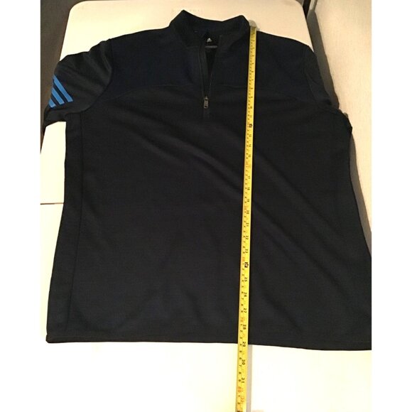 ADIDAS- MENS NAVY GOLF PULLOVER HALF ZIP UP CLOSURE LONG SLEEVE SIZE LARGE - Picture 6 of 6